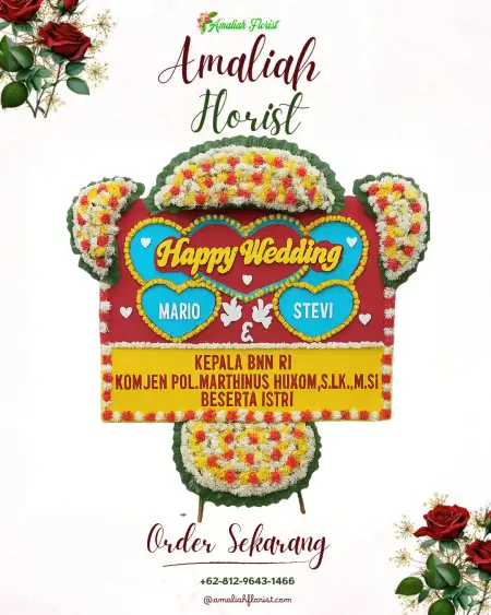 Papan Bunga Pernikahan Sengkerang